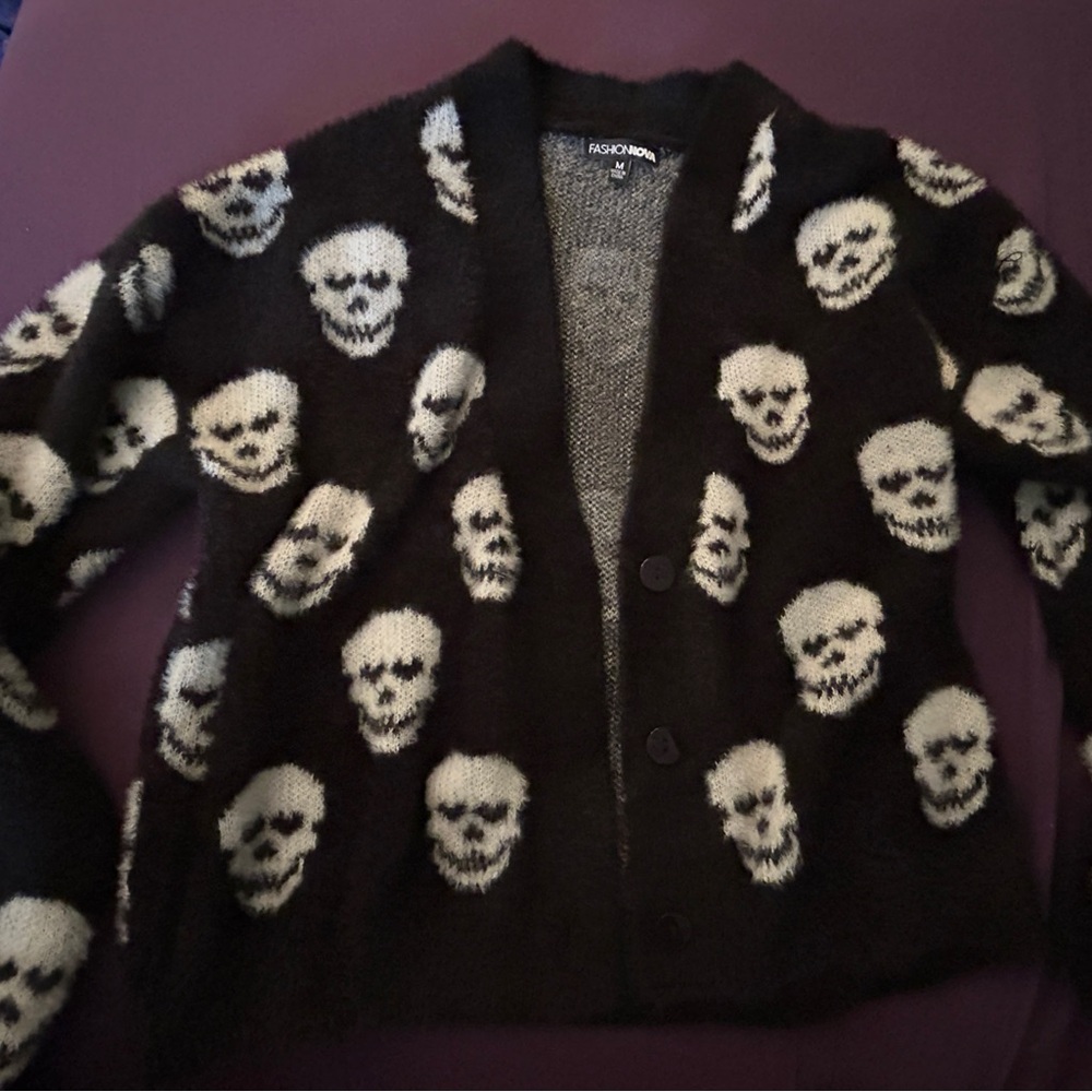 Black Skull Pattern Sweater